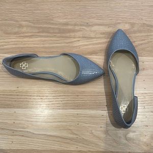 Ann Taylor embossed leather d’orsay flats, size 8
